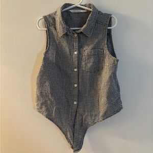 H&M Black and White Checkered Kids Blouse